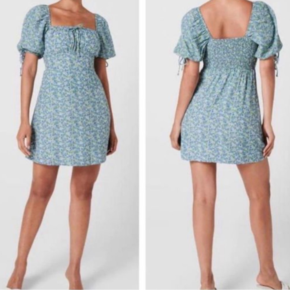 NWT Faithfull the Brand Dress Thea Mini Dress Pink Floral Luda Sz 6 Cottagecore